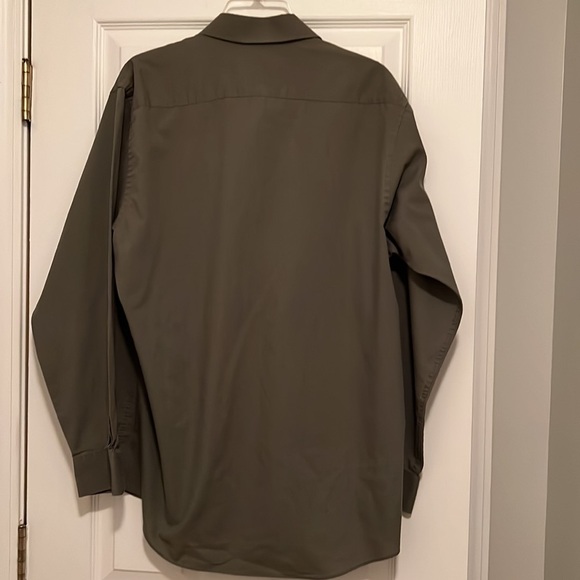 Pierre Cardin Long Sleeve Button Down Shirt - Olive Green - 16 34/35 - Picture 3 of 3